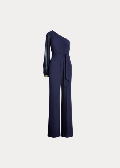 Ralph Lauren Jersey One-Shoulder Jumpsuit Dame Danmark (VOTME8904)